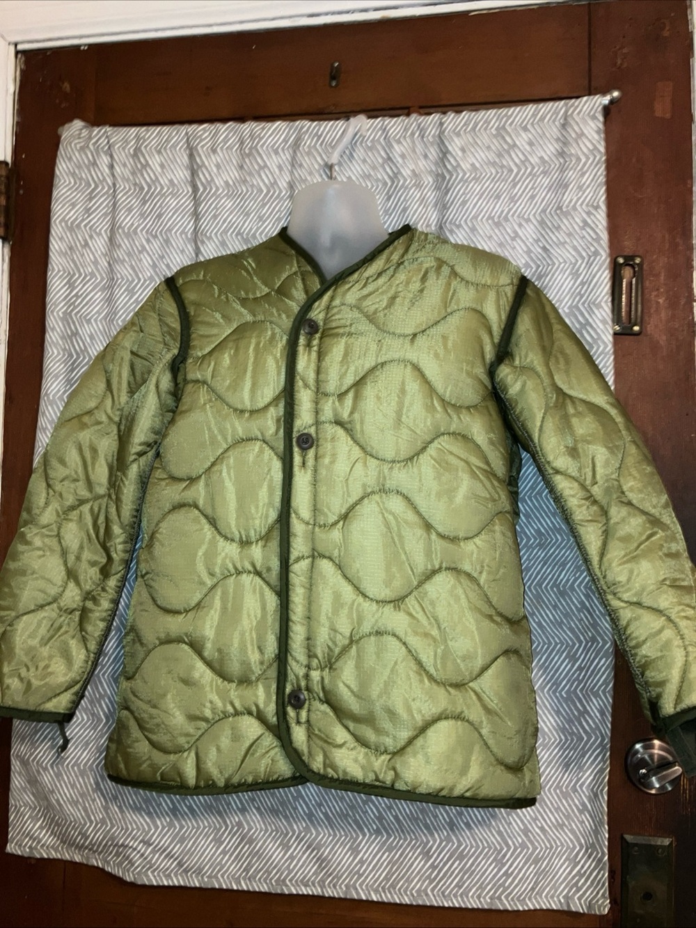 Kids Quilted Green Jacket - Lightweight Coat
